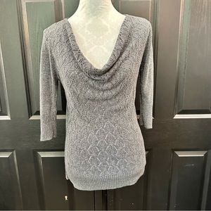 Vanity Metallic Cowl Neck Sweater - Size Medium